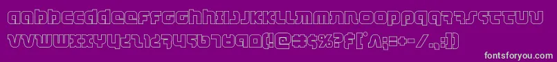 combatdroidout Font – Green Fonts on Purple Background