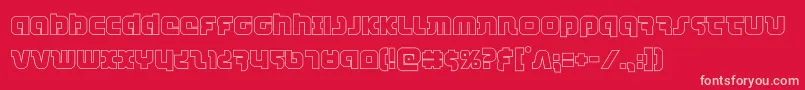 combatdroidout-fontti – vaaleanpunaiset fontit punaisella taustalla