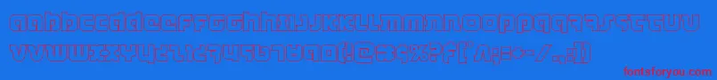 combatdroidout Font – Red Fonts on Blue Background