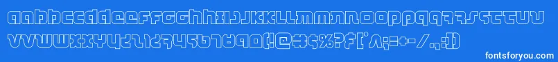 combatdroidout-fontti – valkoiset fontit sinisellä taustalla