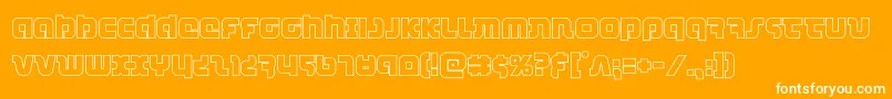 combatdroidout-Schriftart – Weiße Schriften auf orangefarbenem Hintergrund