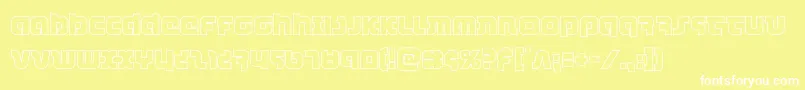 combatdroidout-fontti – valkoiset fontit keltaisella taustalla