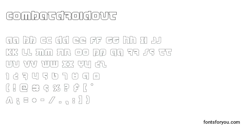 Schriftart Combatdroidout (123768) – Alphabet, Zahlen, spezielle Symbole