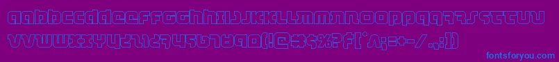 combatdroidout Font – Blue Fonts on Purple Background