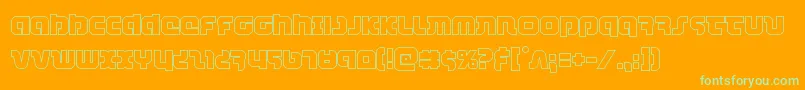 combatdroidout Font – Green Fonts on Orange Background