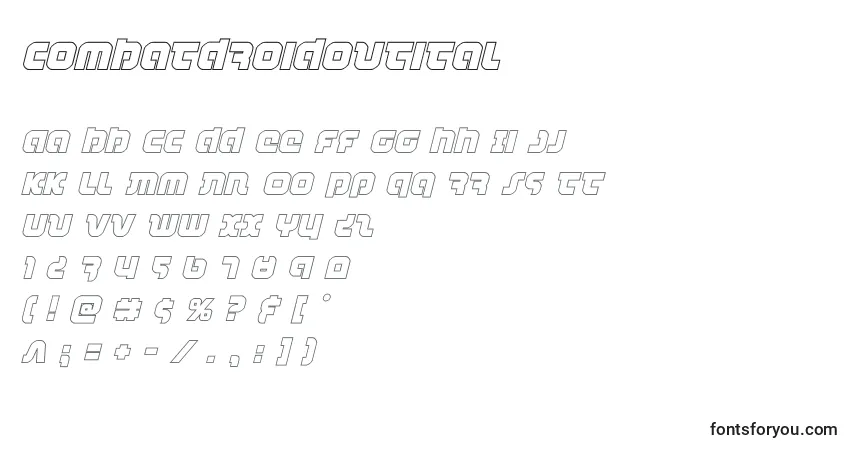 Schriftart Combatdroidoutital – Alphabet, Zahlen, spezielle Symbole