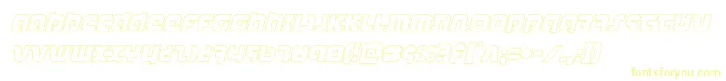 combatdroidoutital-Schriftart – Gelbe Schriften auf weißem Hintergrund