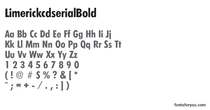 Шрифт LimerickcdserialBold – алфавит, цифры, специальные символы