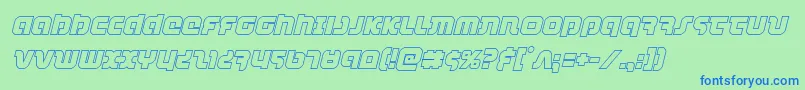 Шрифт combatdroidoutital – синие шрифты на зелёном фоне