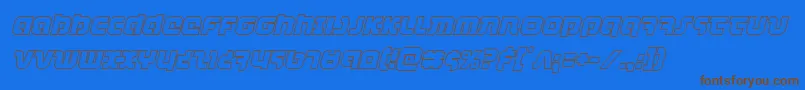 combatdroidoutital-Schriftart – Braune Schriften auf blauem Hintergrund