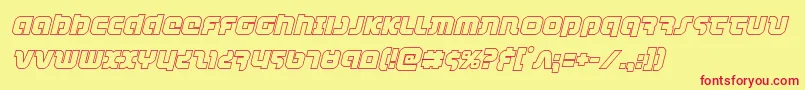 フォントcombatdroidoutital – 赤い文字の黄色い背景