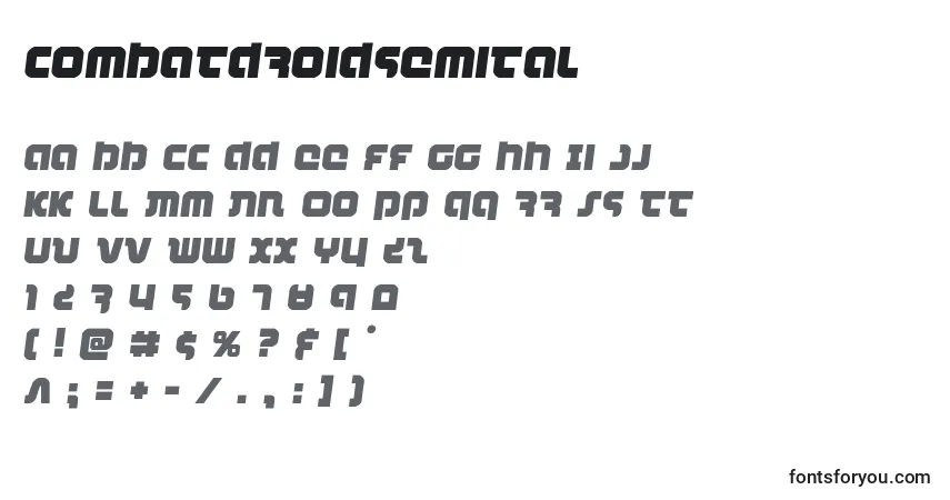 Schriftart Combatdroidsemital (123772) – Alphabet, Zahlen, spezielle Symbole