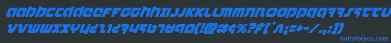 combatdroidsuperital Font – Blue Fonts on Black Background