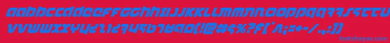 combatdroidsuperital Font – Blue Fonts on Red Background