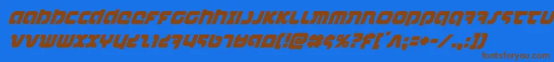 combatdroidsuperital Font – Brown Fonts on Blue Background