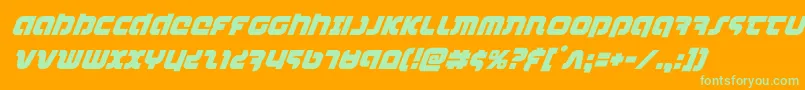 combatdroidsuperital Font – Green Fonts on Orange Background