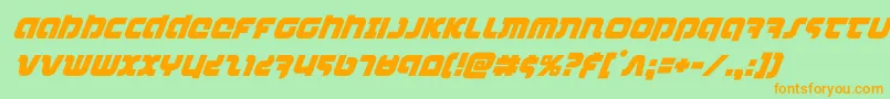 combatdroidsuperital Font – Orange Fonts on Green Background
