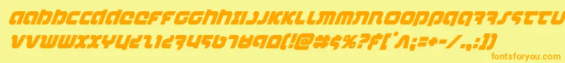 combatdroidsuperital Font – Orange Fonts on Yellow Background