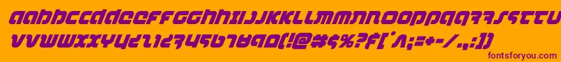 combatdroidsuperital Font – Purple Fonts on Orange Background