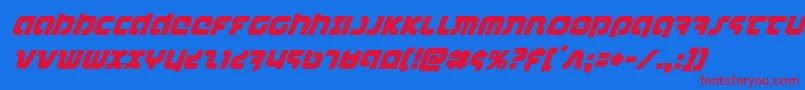combatdroidsuperital Font – Red Fonts on Blue Background