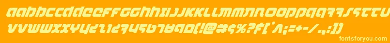 combatdroidsuperital Font – Yellow Fonts on Orange Background