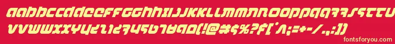 combatdroidsuperital Font – Yellow Fonts on Red Background