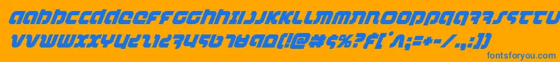 combatdroidsuperital Font – Blue Fonts on Orange Background