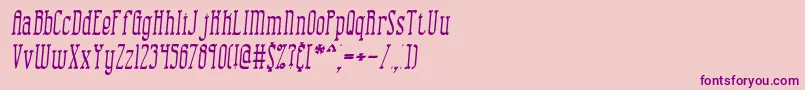 combusii-Schriftart – Violette Schriften auf rosa Hintergrund