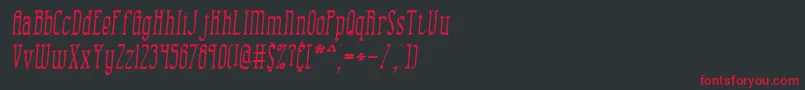 combusii-Schriftart – Rote Schriften auf schwarzem Hintergrund