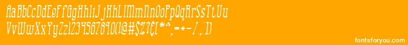 combusii-Schriftart – Weiße Schriften auf orangefarbenem Hintergrund