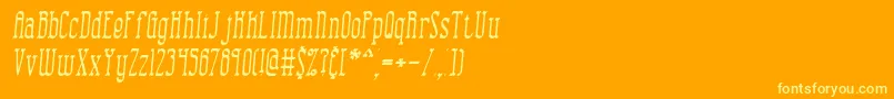 フォントcombusii – オレンジの背景に黄色の文字