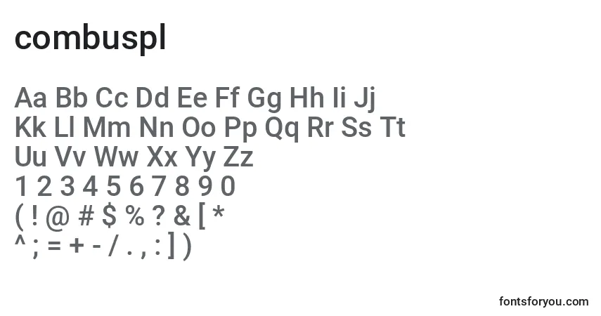 A fonte Combuspl (123776) – alfabeto, números, caracteres especiais