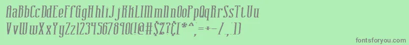 フォントcombusti – 緑の背景に灰色の文字
