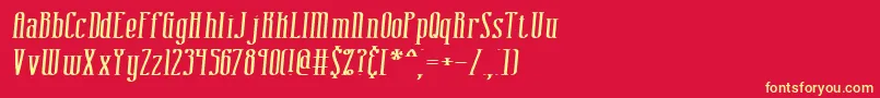フォントcombusti – 黄色の文字、赤い背景