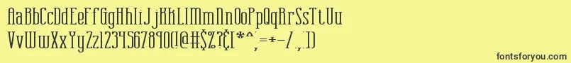 combustw Font – Black Fonts on Yellow Background