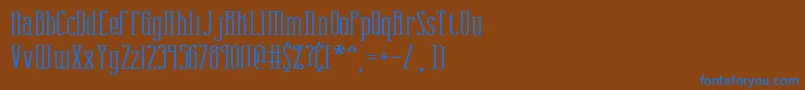 combustw Font – Blue Fonts on Brown Background
