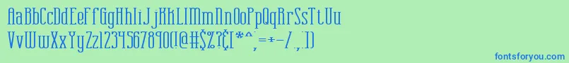 combustw Font – Blue Fonts on Green Background