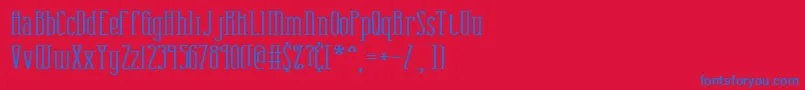 combustw Font – Blue Fonts on Red Background