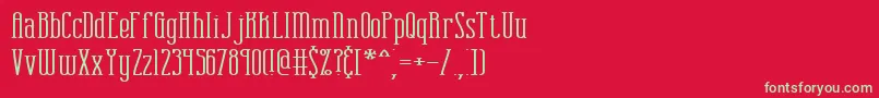 フォントcombustw – 赤い背景に緑の文字