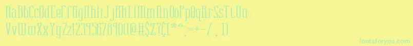 combustw Font – Green Fonts on Yellow Background