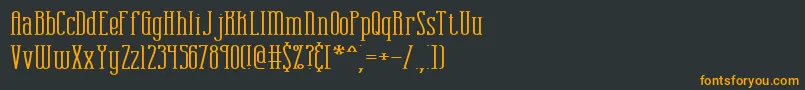 フォントcombustw – 黒い背景にオレンジの文字