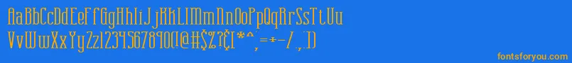 combustw Font – Orange Fonts on Blue Background