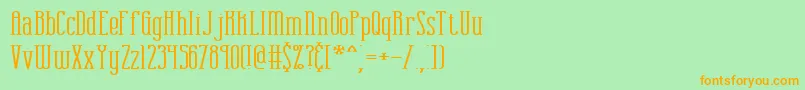 combustw Font – Orange Fonts on Green Background