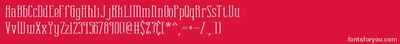 combustw Font – Pink Fonts on Red Background