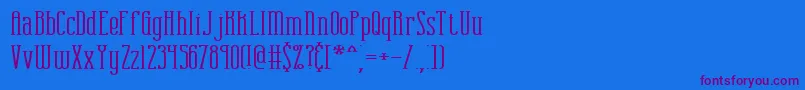 combustw Font – Purple Fonts on Blue Background
