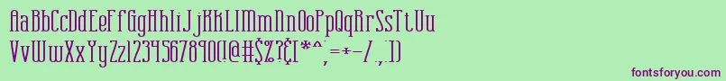combustw Font – Purple Fonts on Green Background