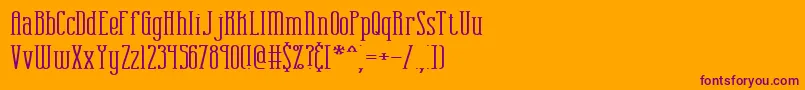 combustw Font – Purple Fonts on Orange Background