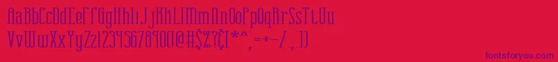 combustw Font – Purple Fonts on Red Background