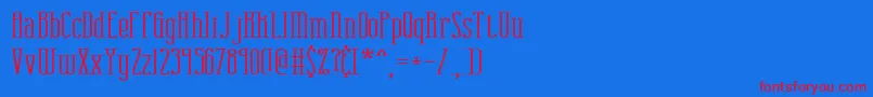 combustw Font – Red Fonts on Blue Background