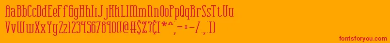 combustw Font – Red Fonts on Orange Background